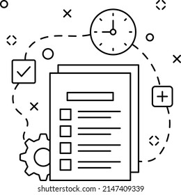 Subgoal Decomposition Vector Line Icon Design, Business Corporation Symbol, Joint Partnership Sign, Sales And Marketing Management Stock Illustration, Chunk Down Goals Into Manageable Pieces Concept