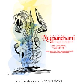 Subh Nag Panchami, abstract or Poster for Happy Nag Panchami with nice and creative design illustration