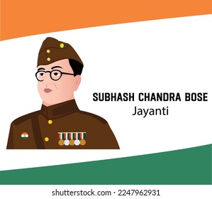 Subhash Chandra Bose Jayanti 23 January Parakram Diwas Celebration Vector Design