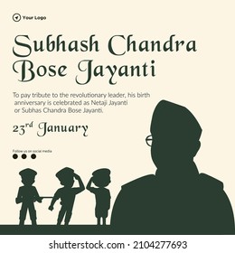 Subhash chandra bose jayanti banner design template.