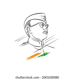 subhash chandra bose vector illustration