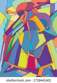 Subject abstractionism. Geometric abstraction on the theme of Samurai