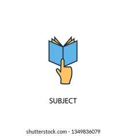 subject concept 2 colored line icon. Simple yellow and blue element illustration. subject concept outline symbol design