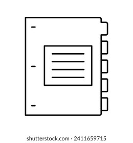 subject divider line icon vector. subject divider sign. isolated contour symbol black illustration