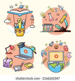 The subject of education, school, online learning, Education supplies knowledge for success and better ideas.