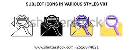 Subject icon represented by Subject symbol Line, Filled, Color, flat style.