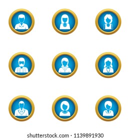 Subject icons set. Flat set of 9 subject vector icons for web isolated on white background