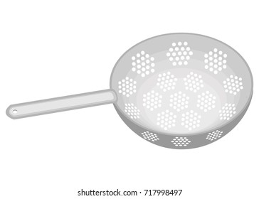 The subject of kitchen utensils. A drudge is necessary for the household in the kitchen for washing vegetables and fruits. Vector illustration.