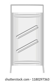 The subject of kitchen utensils. Grater is needed in the kitchen for processing vegetables. It is convenient to rub cucumbers. Vector illustration.