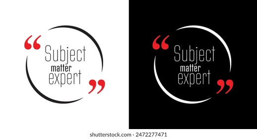 Subject matter expert text on white background