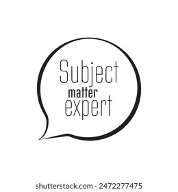 Subject matter expert text on white background