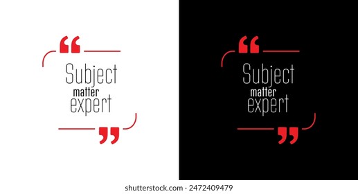 Subject matter expert text on white background