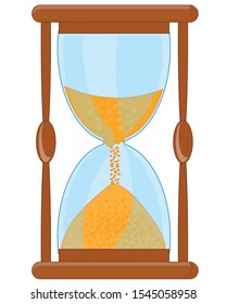 Subject of the old fellow hourglass on white background is insulated