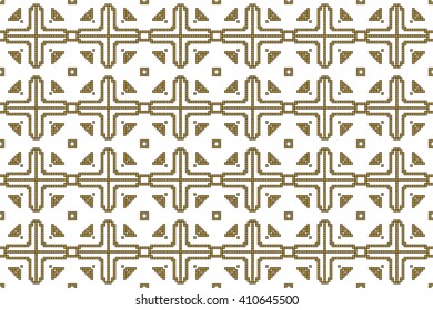 Subject seamless image with gold squares made  elements. Vector illustration. For design, backgrounds, wallpaper, presentations