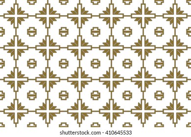 Subject seamless image with gold squares made  elements. Vector illustration. For design, backgrounds, wallpaper, presentations