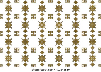 Subject seamless image with gold squares made  elements. Vector illustration. For design, backgrounds, wallpaper, presentations