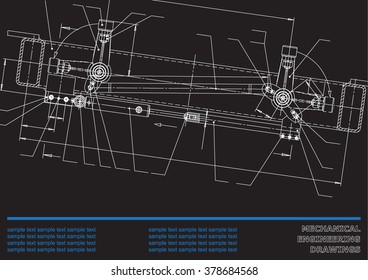 Subject vector background. Mechanical Engineering. Technical illustration black