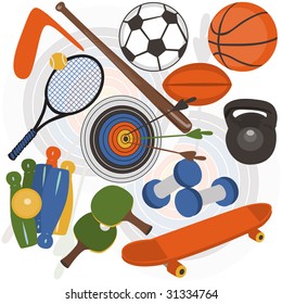 Subjects from athletic stock on white background