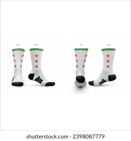 sublimated print Colorful socks on white background all sports baseball softball volleyball football soccer basketball icehockey cheerleading netball lacrosse track and field cricket hockey authletic