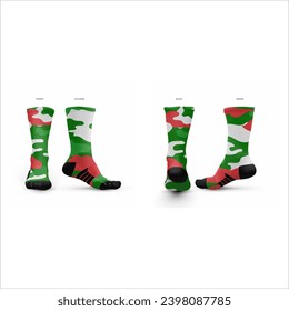sublimated print Colorful socks on white background all sports baseball softball volleyball football soccer basketball icehockey cheerleading netball lacrosse track and field cricket hockey authletic