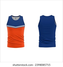 sublimated sports style vest and print blank navy orange sport tank tops