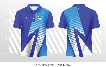 camiseta azul de sublimación para polo sport jersey Plantilla