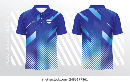 camiseta azul de sublimación para polo sport jersey Plantilla