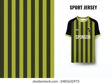 Diseño de sublimación para jersey deportivo con rayas negras y amarillas