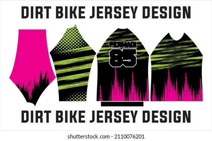Sublimation dirt bike jersey design illustration. jersey template front, back, collar and sleeves