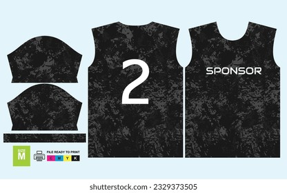 Sublimation Fullprint Tshirt Black uniform size M Vector