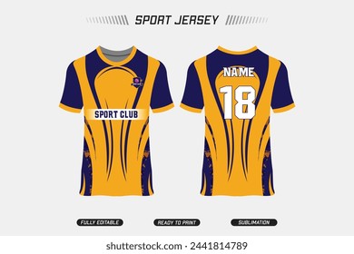 Sublimation Fully printed jersey design. Sport jersey design. Sport vector jersey design. EPS10