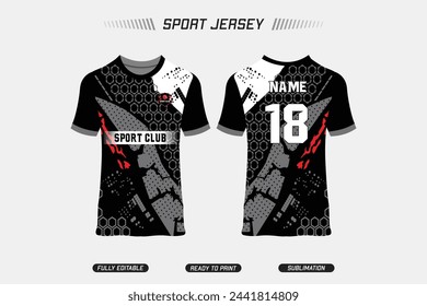 Sublimación Diseño de camiseta completamente estampado. Diseño de maillot deportivo. Diseño de camiseta de vector deportivo. EPS10