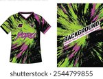 sublimation jersey design background brush paint sun rise thunder badminton grunge abstract sport pattern	
