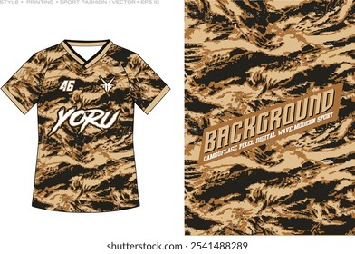 Sublimação jersey design escova vetor moderno grunge fundo selva camuflagem pintura splash splatter striking tiger stripes	