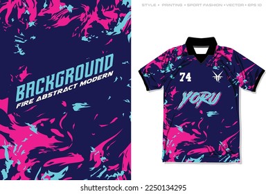 diseño jersey de sublimación fuego azul rosa abstracto plantilla moderna patrón líquido tipo ciberpunk tecno plantilla de fondo