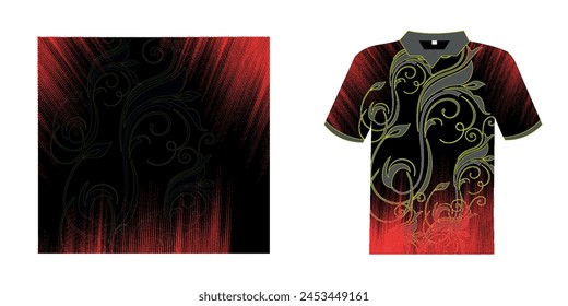 sublimation jersey design grunge brush red black halftone sporty modern racing abstract horror striking stripes motorsport car decal livery gaming esport pattern vector illustration.