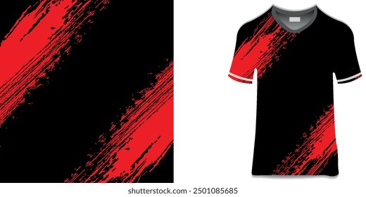 sublimation jersey design grunge brush red black halftone sporty modern racing abstract horror flashy lines motorsport car sticker livery game esport. modern