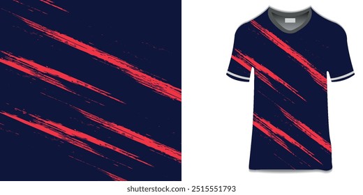 Sublimation Jersey Design Grunge Pinsel rot schwarz Halbton sportlich moderne Rennen abstrakten Horror auffällige Linien Motorsport Auto Aufkleber Livery Spiel esport. modern