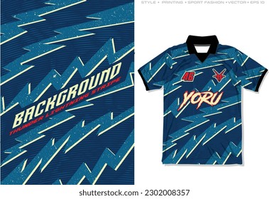 Jersey de sublimación diseño grunge raya de relámpago, camisa deportiva abstracta, fútbol baloncesto de baloncesto de baloncesto de fútbol juego de entrenamiento de ciclismo juego de entrenamiento uniforme ilustración vectorial