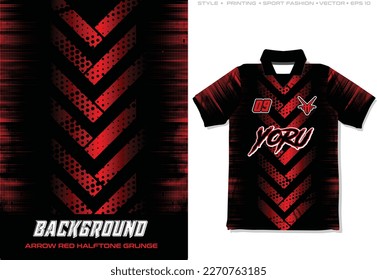 sublimation jersey design red arrow grunge abstract background
red black smart casual halftone sporty vector