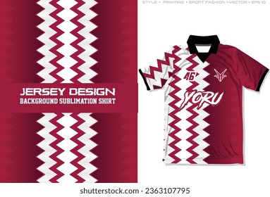 Sublimation jersey design sporty zigzag pattern arabic qatar color vector football basketball classic modern concept
