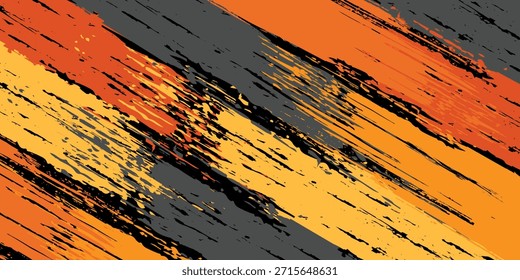 Sublimación jersey diseño Vector pincel moderno grunge camuflaje fondo pintura salpicaduras rayas llamativas pincel rayas naranja abstracto. eps 10