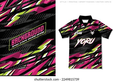 sublimation jersey design vector sport stripe grunge pattern, colourful sporty flash and abstract thunder style