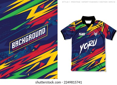 sublimation jersey design vector sport stripe grunge pattern, colourful sporty flash and abstract thunder style