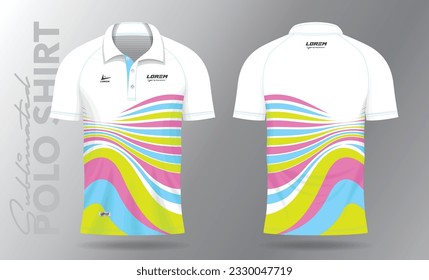 Sublimation Polo Shirt mockup template design for badminton jersey, tennis, soccer, football or sport uniform