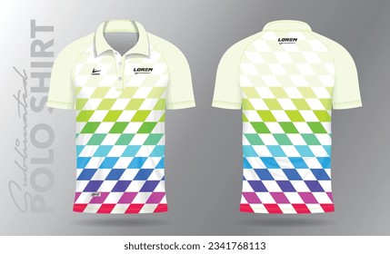 Sublimation Polo Shirt mockup template design for badminton jersey, tennis, soccer, football or sport uniform