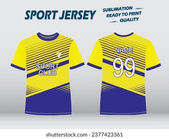 Sublimation Sport Jersey Vector Illustrator Design. T Shirt Design Mock Up. EPS 10
