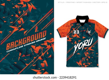 sublimation sports jersey design vector illustration, background style geometric line halftone shattered scatter pattern speed line art, simple modern grunge abstract