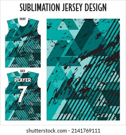 Sublimation t shirt for soccer. Pattern of rectangles.