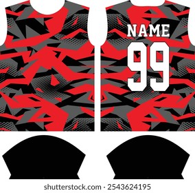 Plantilla de diseño de jersey de camisa deportiva de sublimación personalizada, traje deportivo, ropa deportiva, uniforme deportivo